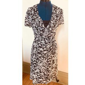 The Limited short sleeves sheer wrap blue dress S